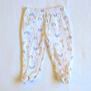 le top bebe crinkle boho rainbow print footed pants 3-6 months baby girl